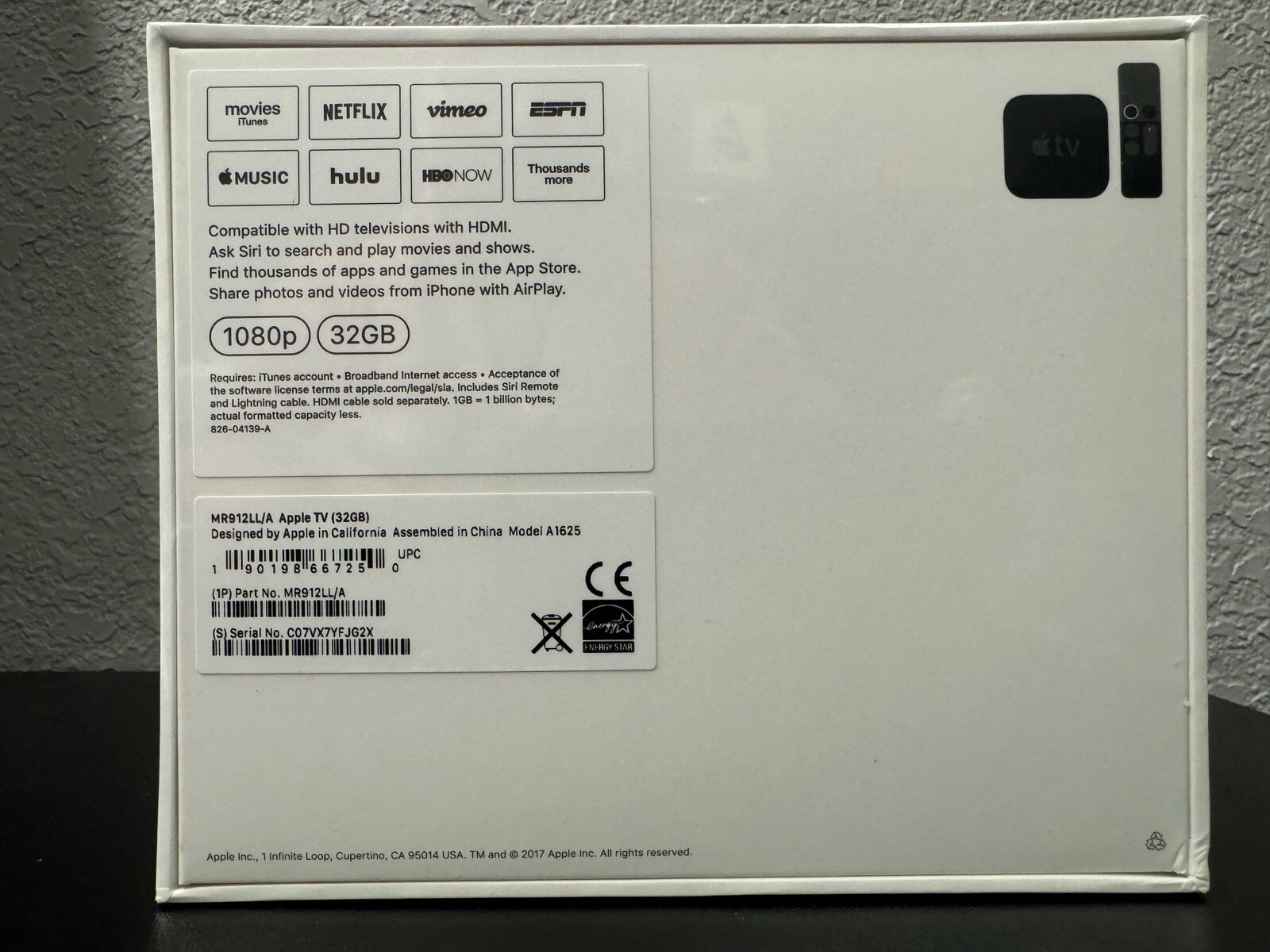 Apple TV (4th Generation) 32GB HD Media Streamer – Black (MR912LL/A)