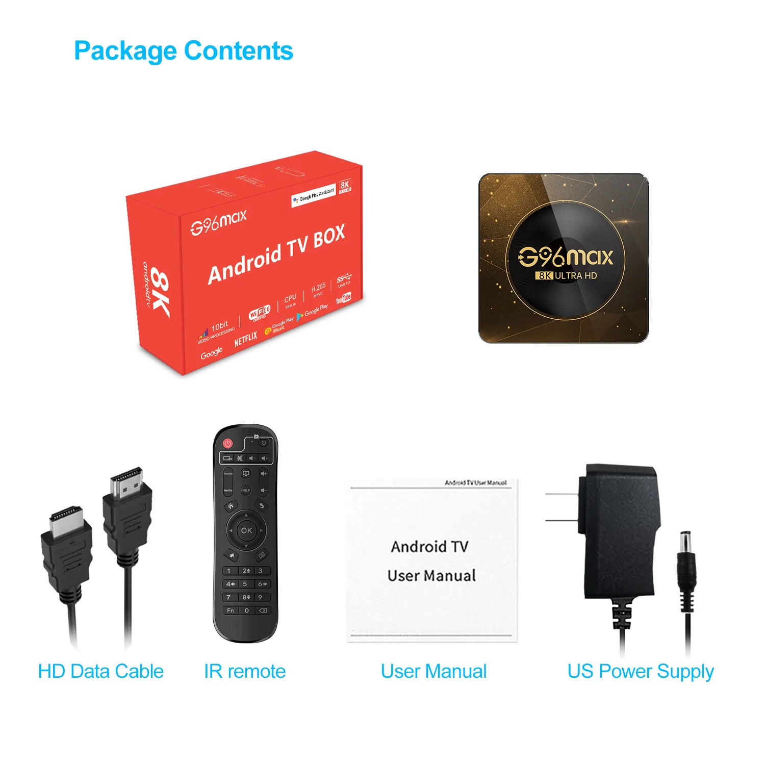 G96 Max A13 Android 13 TV Box 8K 4K WiFi 6 RK3528 4GB/64GB Streaming Player