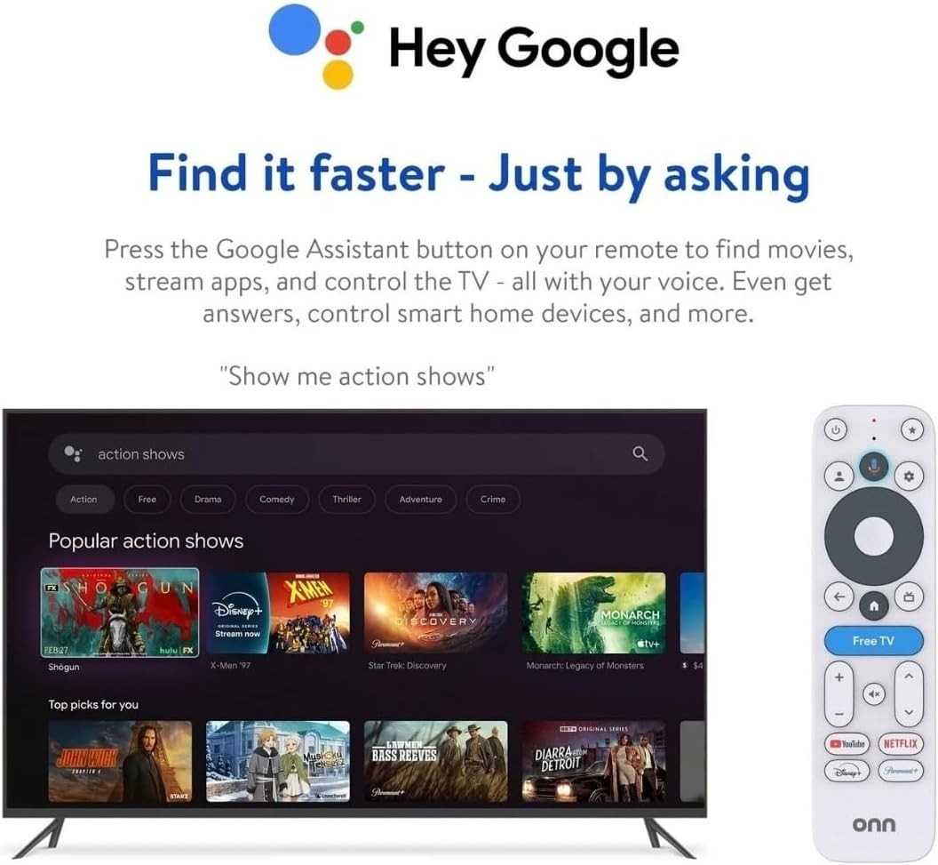 Onn 4K Pro Streaming Device Google TV 32GB WiFi Dolby Vision Atmos Ethernet