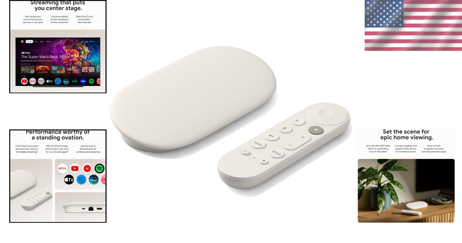 Smart Home TV Streamer – 4K Streaming, Voice Remote, Netflix