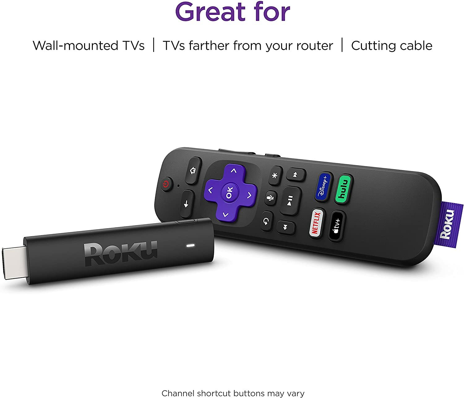 Roku Streaming Stick 4K – HDR & Dolby Vision Roku Streaming Device for TV