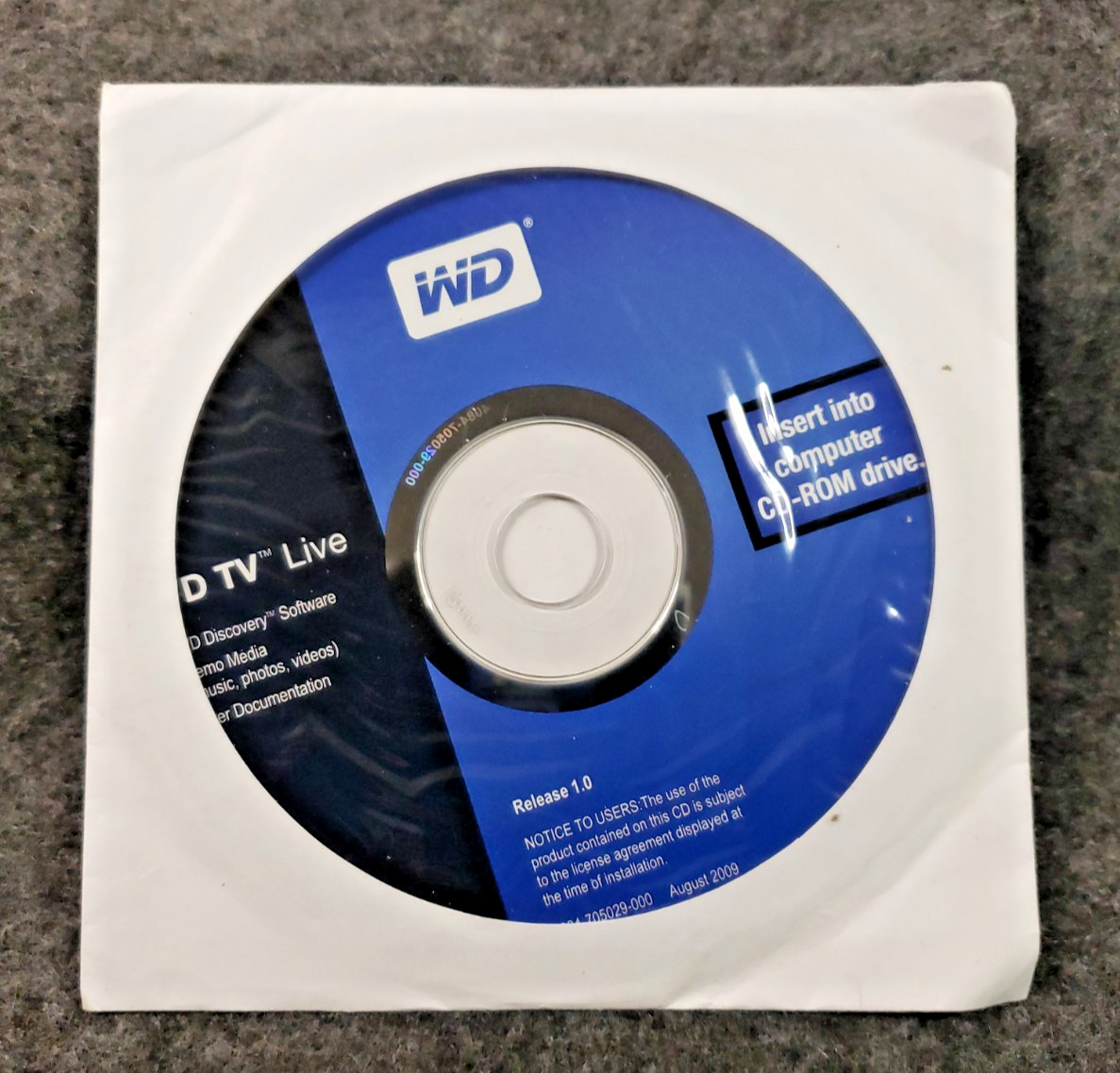 Western Digital WD TV Live Software CD….. ….. (C6B1)