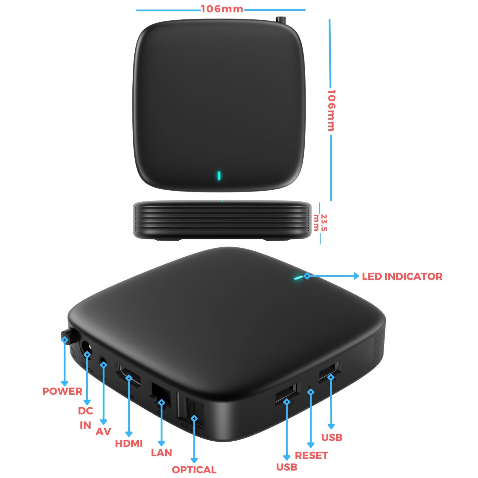 Raxxio MAG555 4K Streaming Media Player Google TV OS, Dual-Band Wi-Fi, 4K HDR…