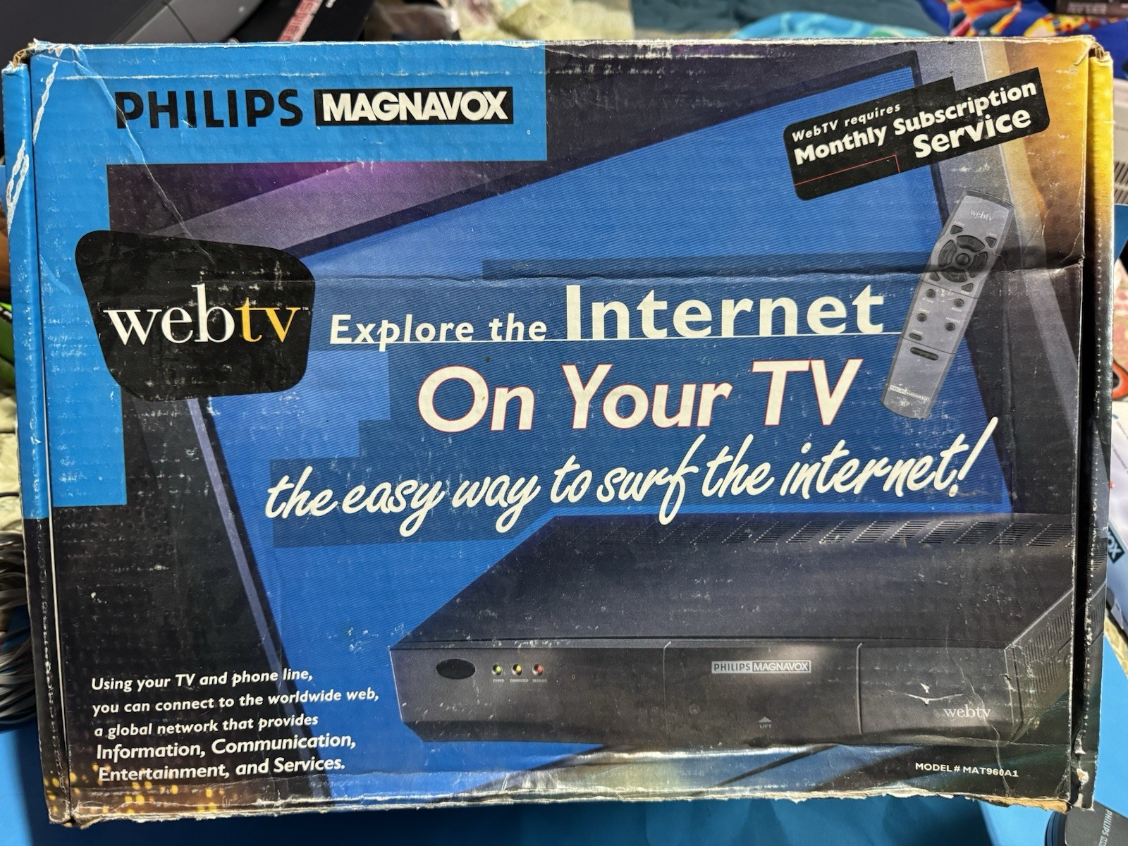 Philips Magnavox MAT976KB WebTV Plus Box w/ Wireless Keyboard, 32MB Not Tested