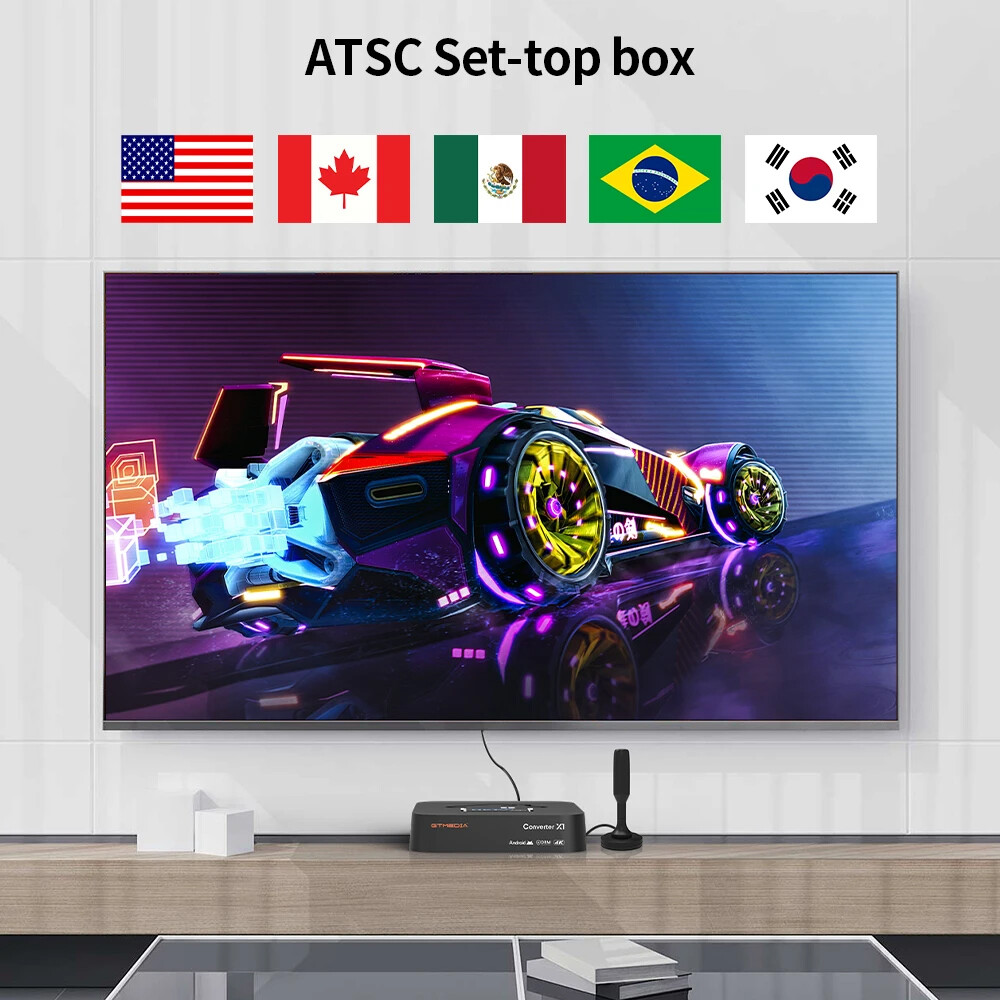 GTMedia X1 TV Tuner 4K ATSC 3.0 DRM over-the-air Free DVR Android Streaming Box