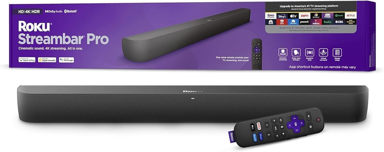Roku Streambar Pro Stereo Soundbar Grey