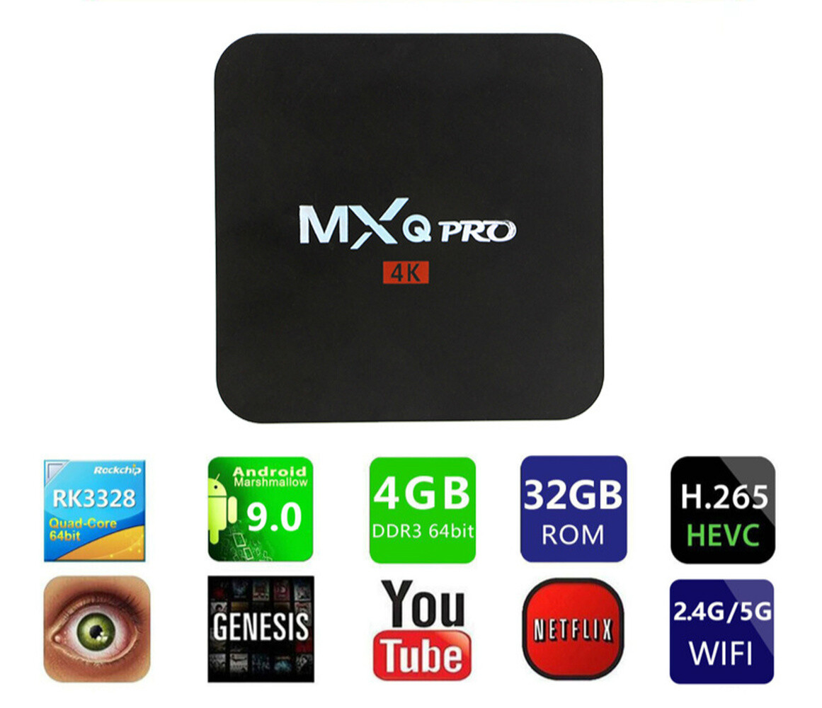 MXQ Pro 4K Android TV Box 7.1 Smart TV Box WiFi Quad Core 3D Media Player
