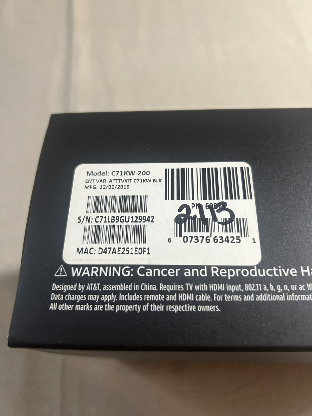 AT&T TV Now Streaming Player and Remote Control (C71KW-200)