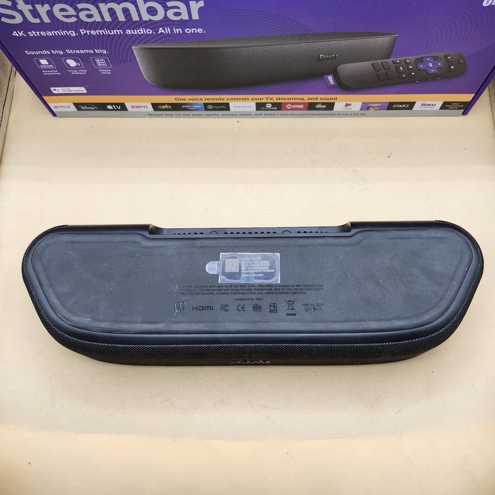 Roku Streambar 9102R 4K HDR Media Streamer Audio Bar w/ Voice Remote – Tested CB