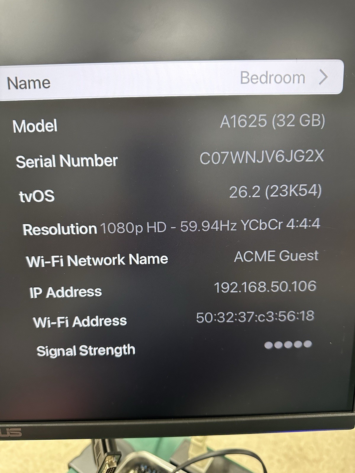Apple TV A1625 32GB 4th Gen HD Media Streamer Unit Only Factory Reset