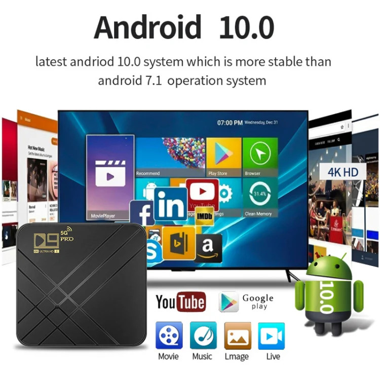 D9 PRO 2.4G/5G WIFI 4K HD Android TV Box, D9 PRO AU Plug, D9 PRO US Plug, D9 PR