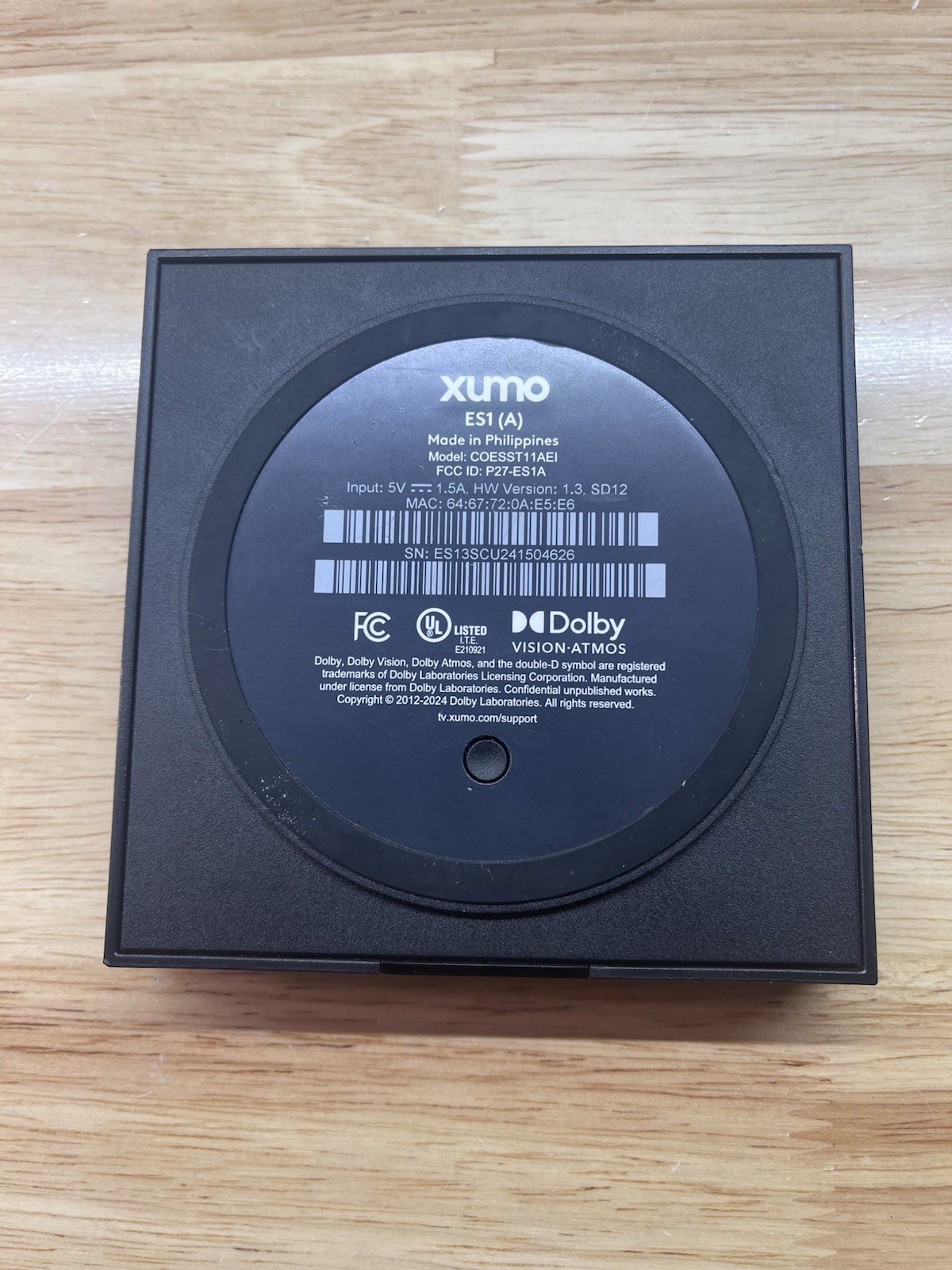 XUMO ES1 (A) 4K Streaming Box ONLY – NO REMOTE/POWER CORD