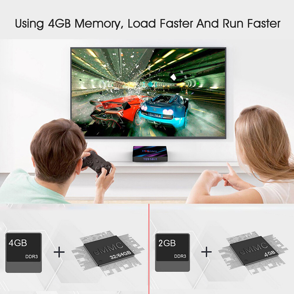 Smart TV BOX H96Max Android 9.0 64 Bit Quad Core 4K Ultra HD WiFi Media Player