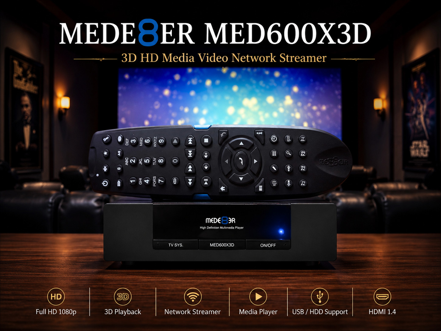 MEDE8ER MED600X3D 🌈RaRe🌈 3D HD Media Video Network Streamer