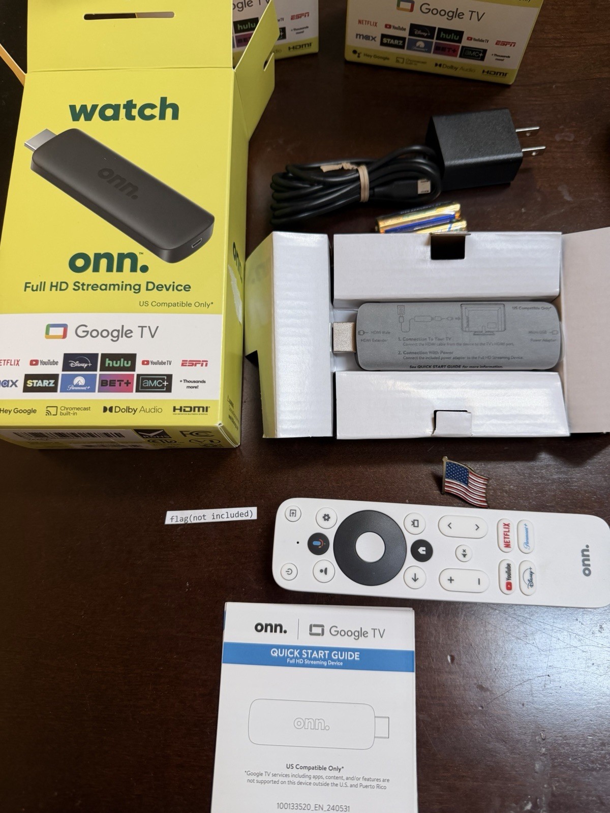 Onn Google TV Full HD Streaming Stick Device 2K 8GB 1.5GB RAM 1080P VOICEREMOTE