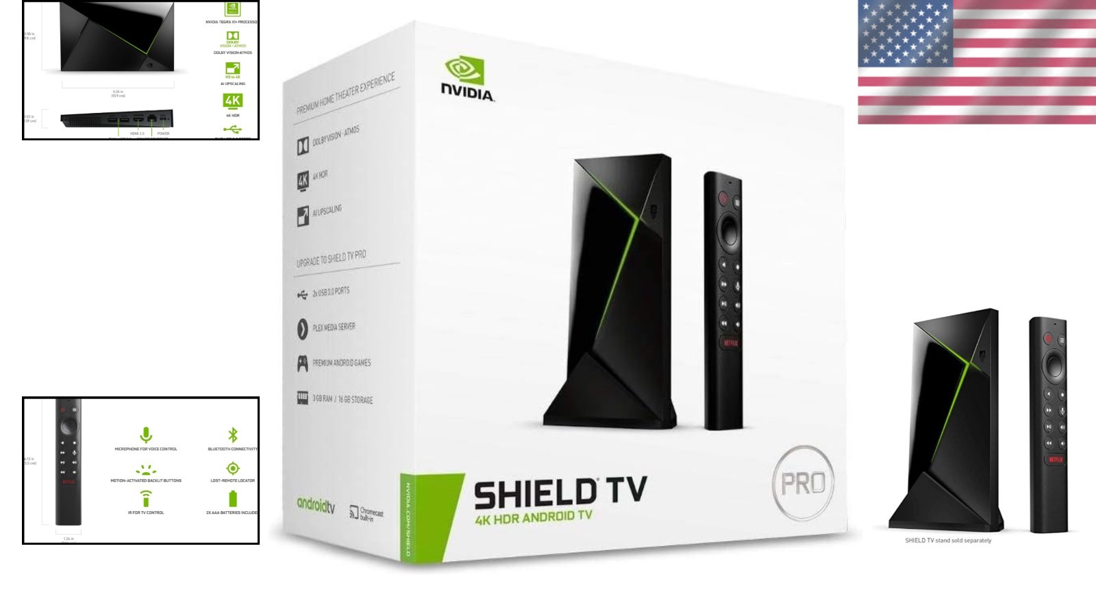 Ultimate SHIELD Android TV Pro – 4K HDR, Voice Control, Built-in Chromecast 4K