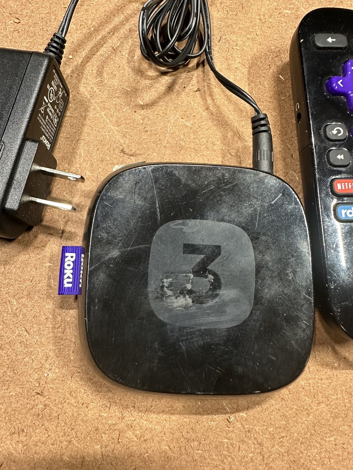 Roku 3 (3rd Generation) Media Streamer 4200X – Black *Tested Working*