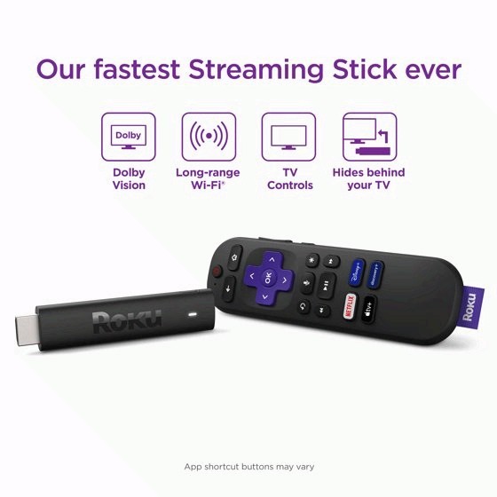Roku Streaming Stick 4K HDR Dolby Vision with Voice Remote Wi-Fi