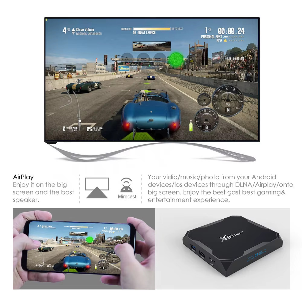 Smart TV Box Android 9.0 X96MAX Plus Amlogic S905X3 Quad Core 4GB 64GB 32GB Dual