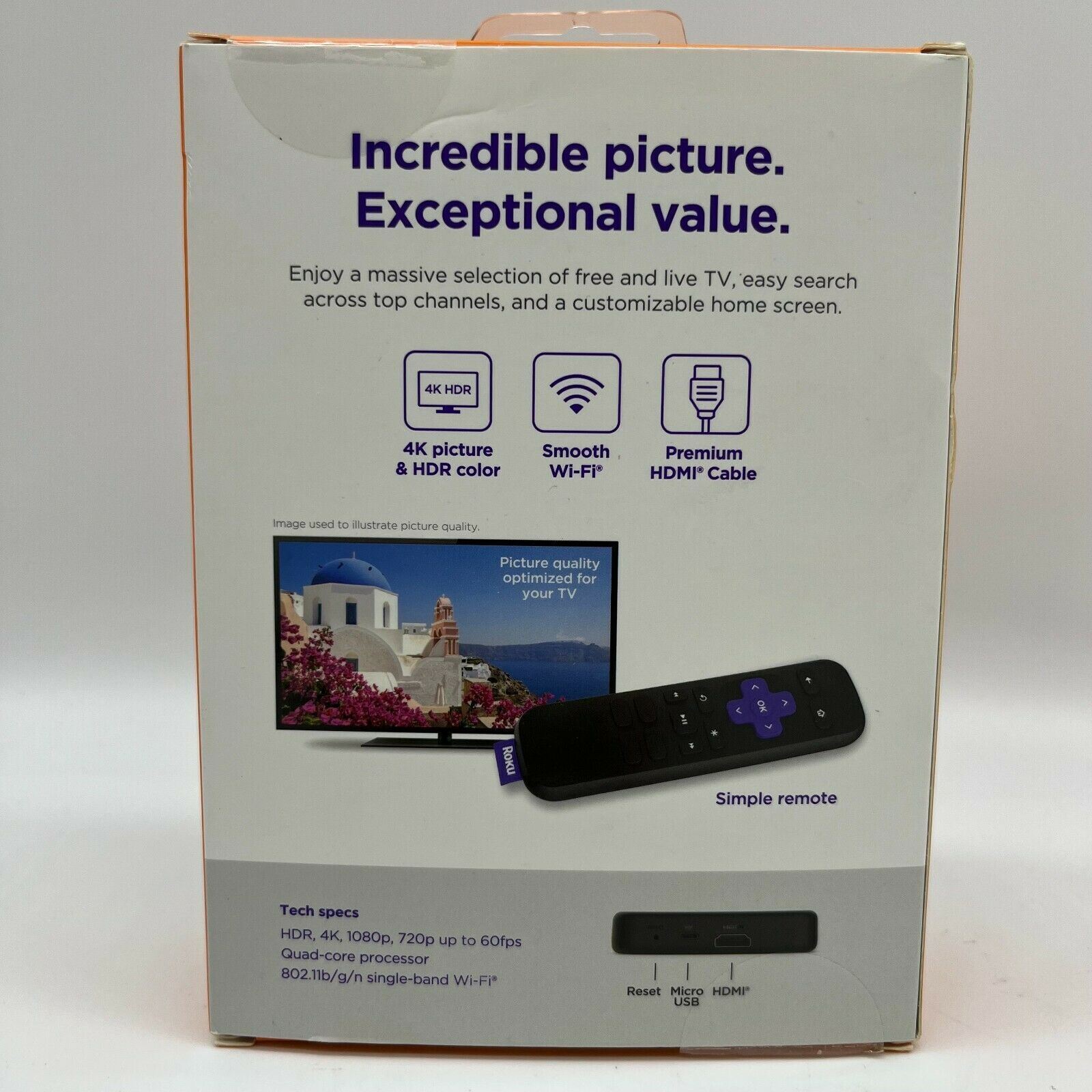 Roku Premiere 4K Digital Media Streamer Black 3920R Brand New 100% Good