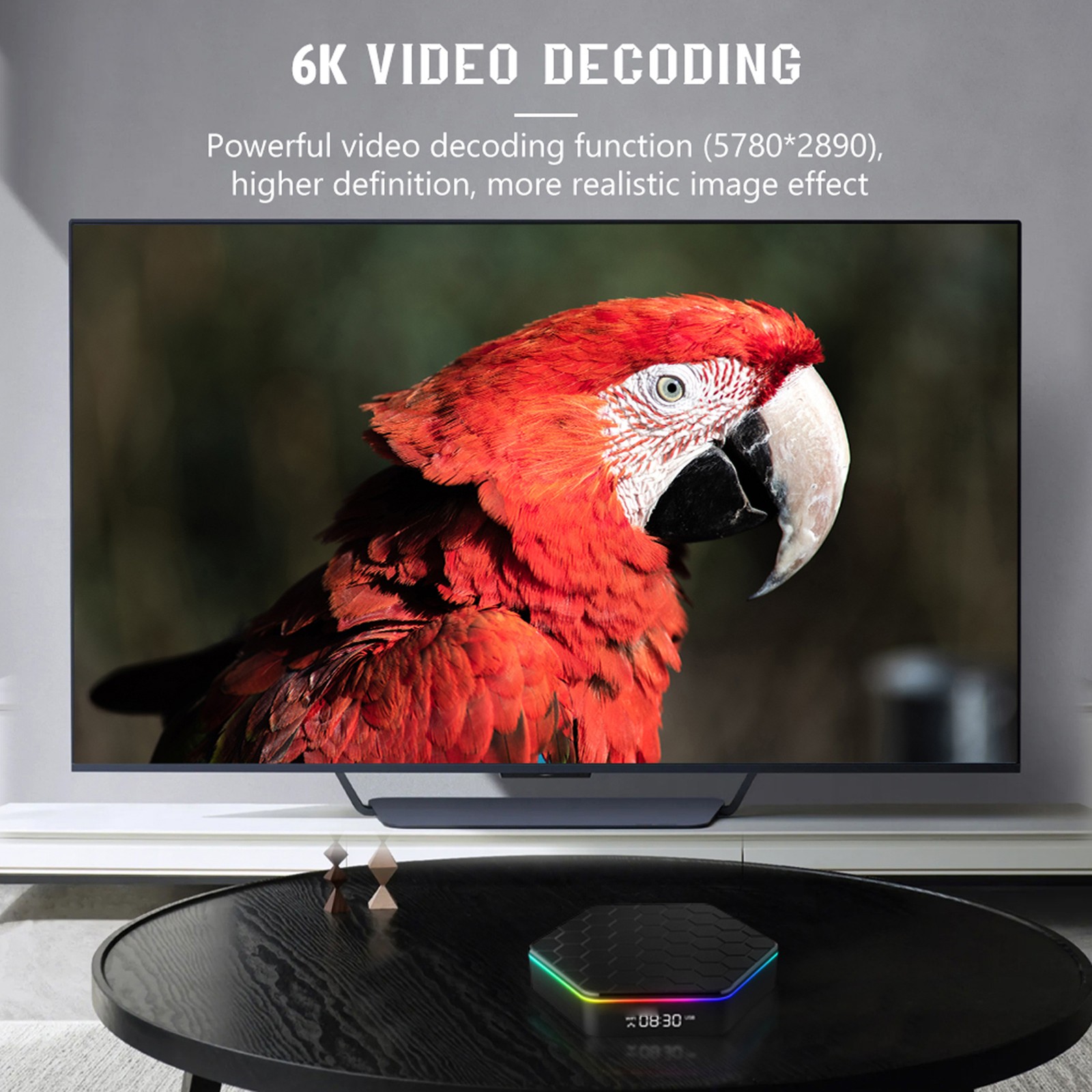Smart Home Media Player 2.4G 5G Dual Band WiFi6 BT 5.0 4K Media Player TV B IFIH