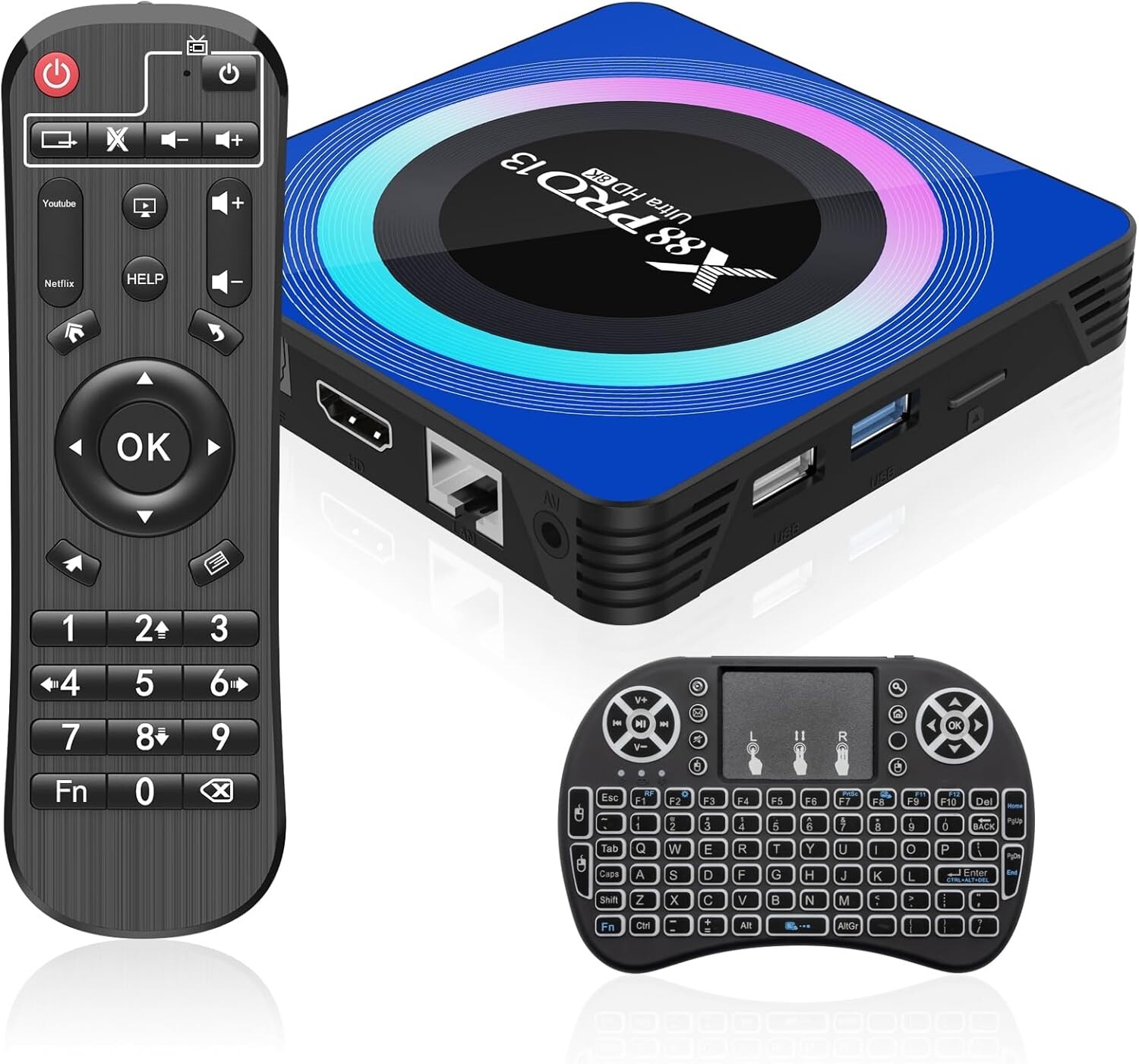 Quad-Core Android 13.0 TV Box: 64GB ROM, Dual WiFi & Bluetooth – Compact Design