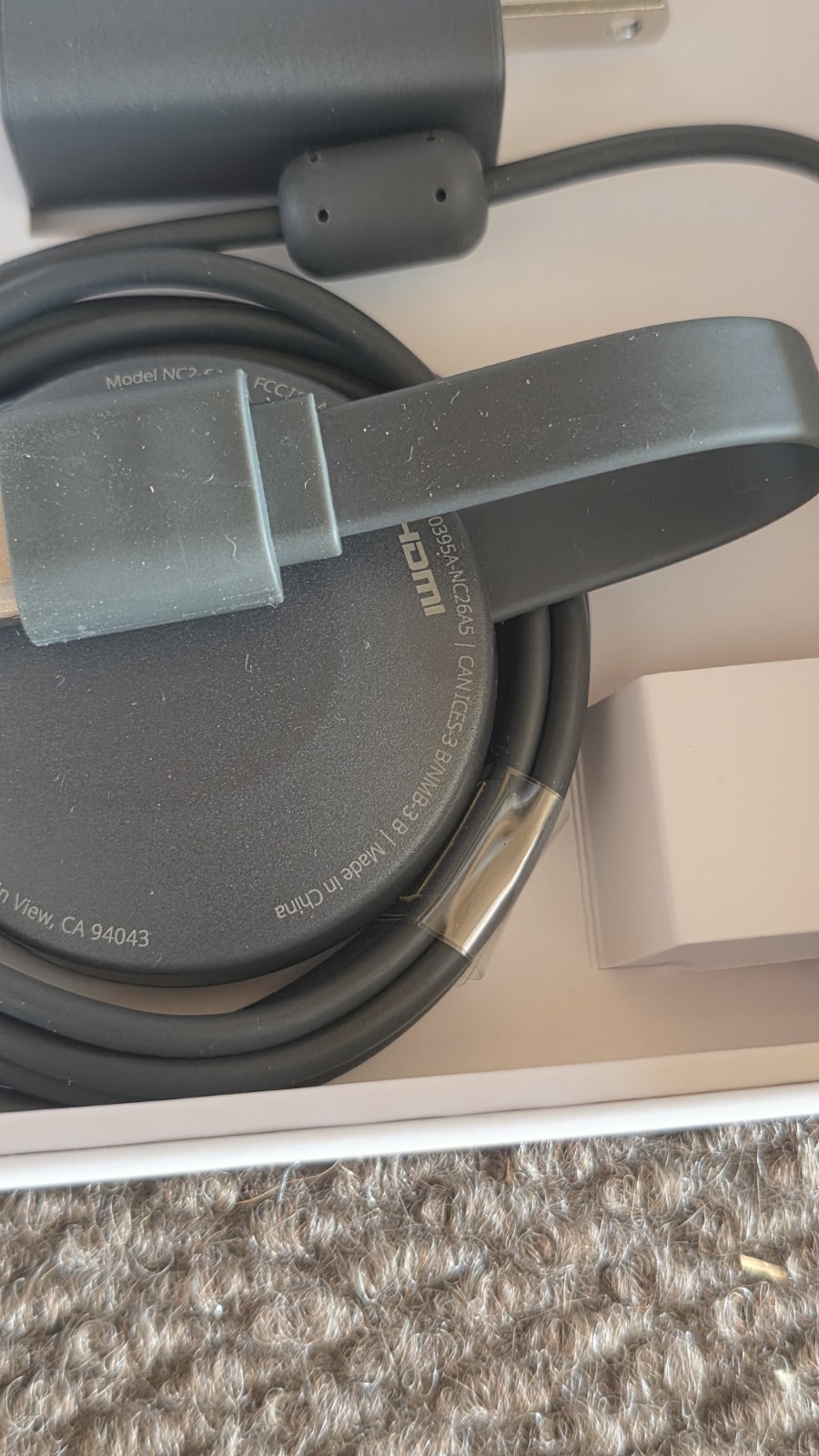 Google Chromecast Media Streaming Device – Black (Model NC2-6A5) – Open Box Mint