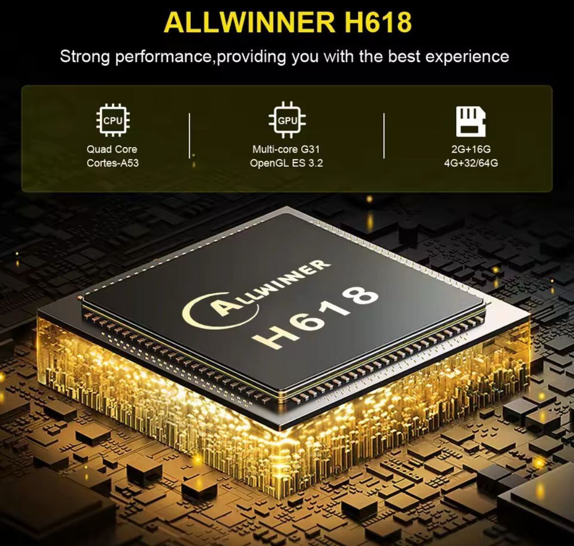 Android 12 TV BOX Allwinner H618 Dual Wifi 32G64G Quad Core Cortex A53 Support