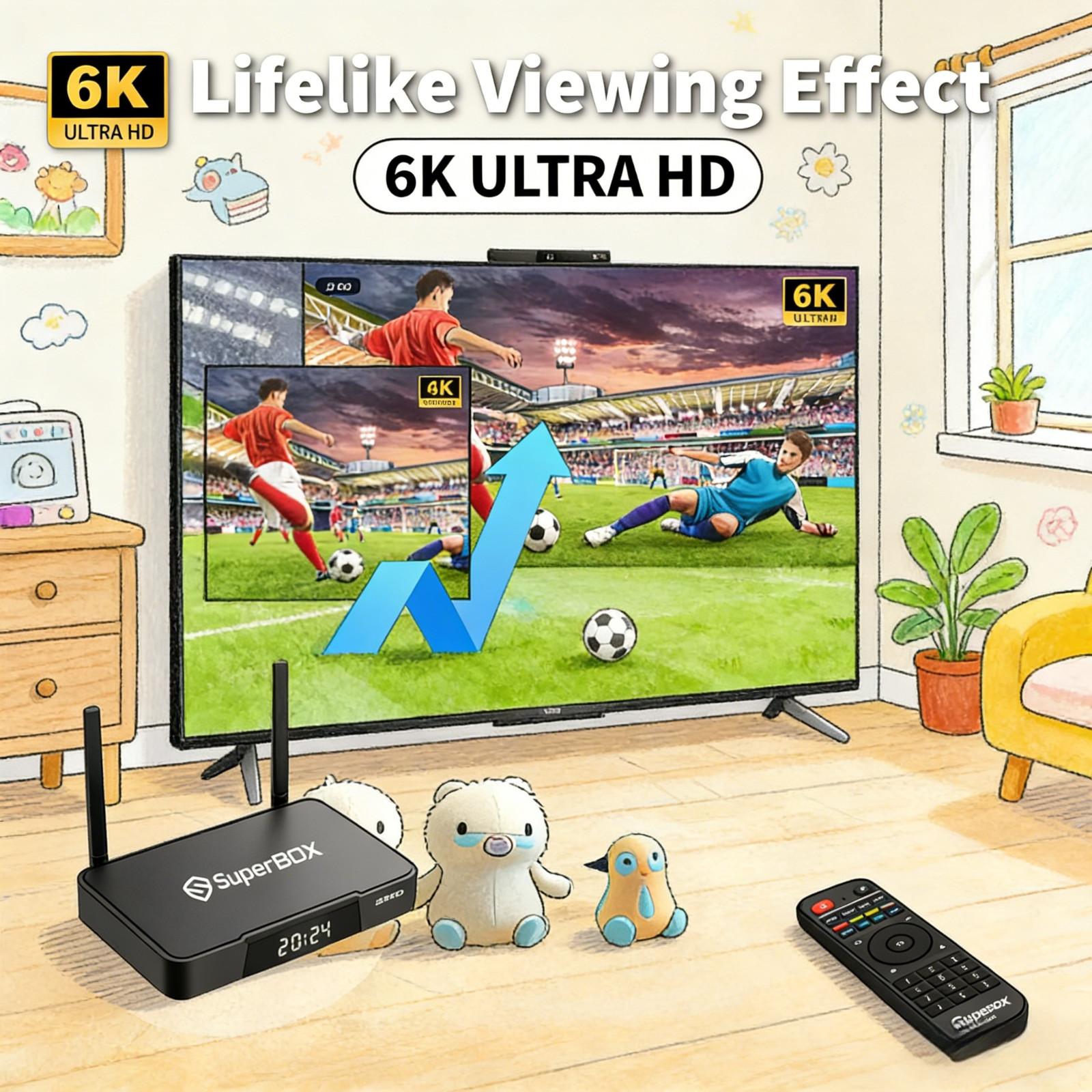 2025 Upgraded SuperBox S6 Pro 6K Decoding Streaming Box Plug Play Full Accesso