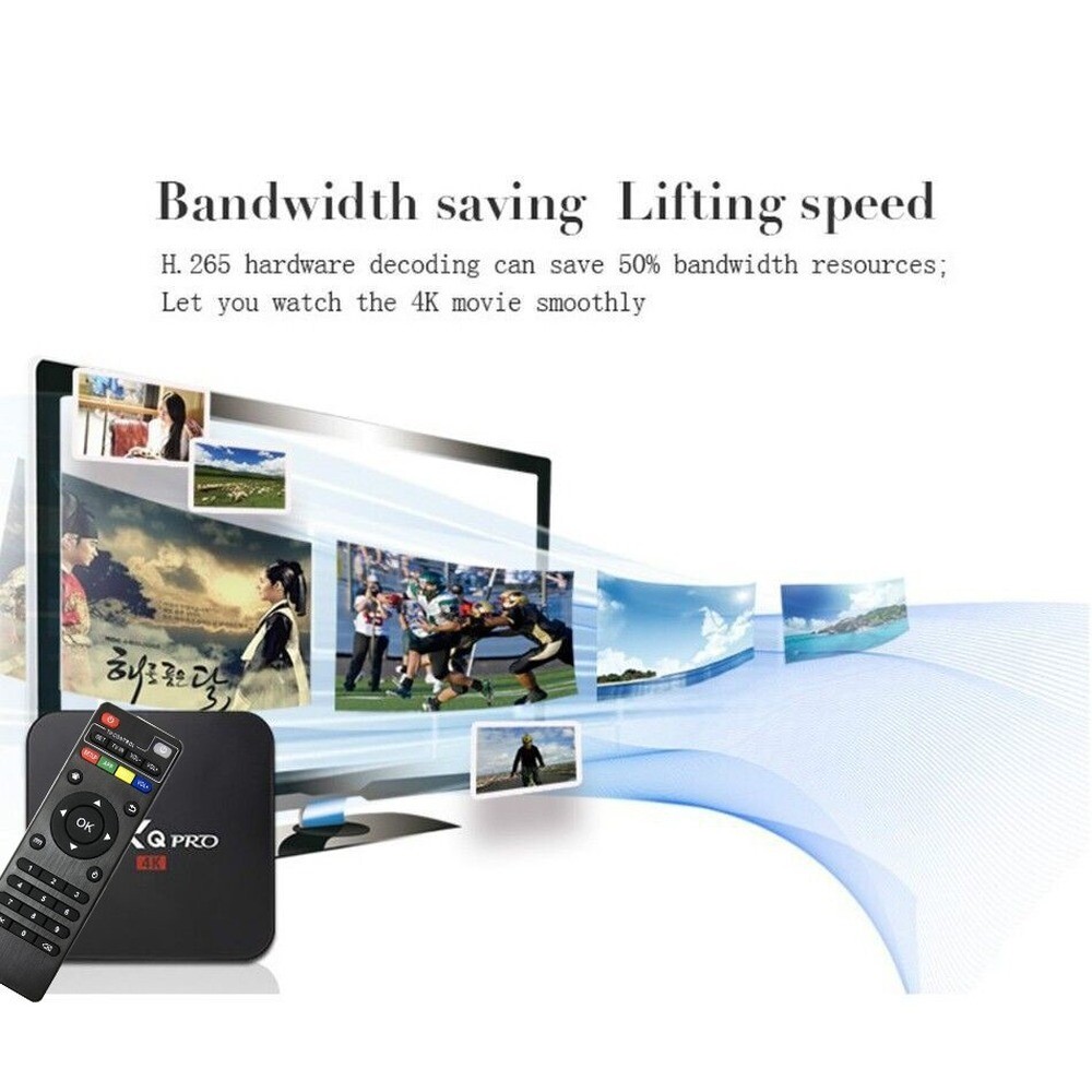 MXQ Pro 4K Android TV Box 7.1 Smart TV Box WiFi Quad Core 3D Media Player