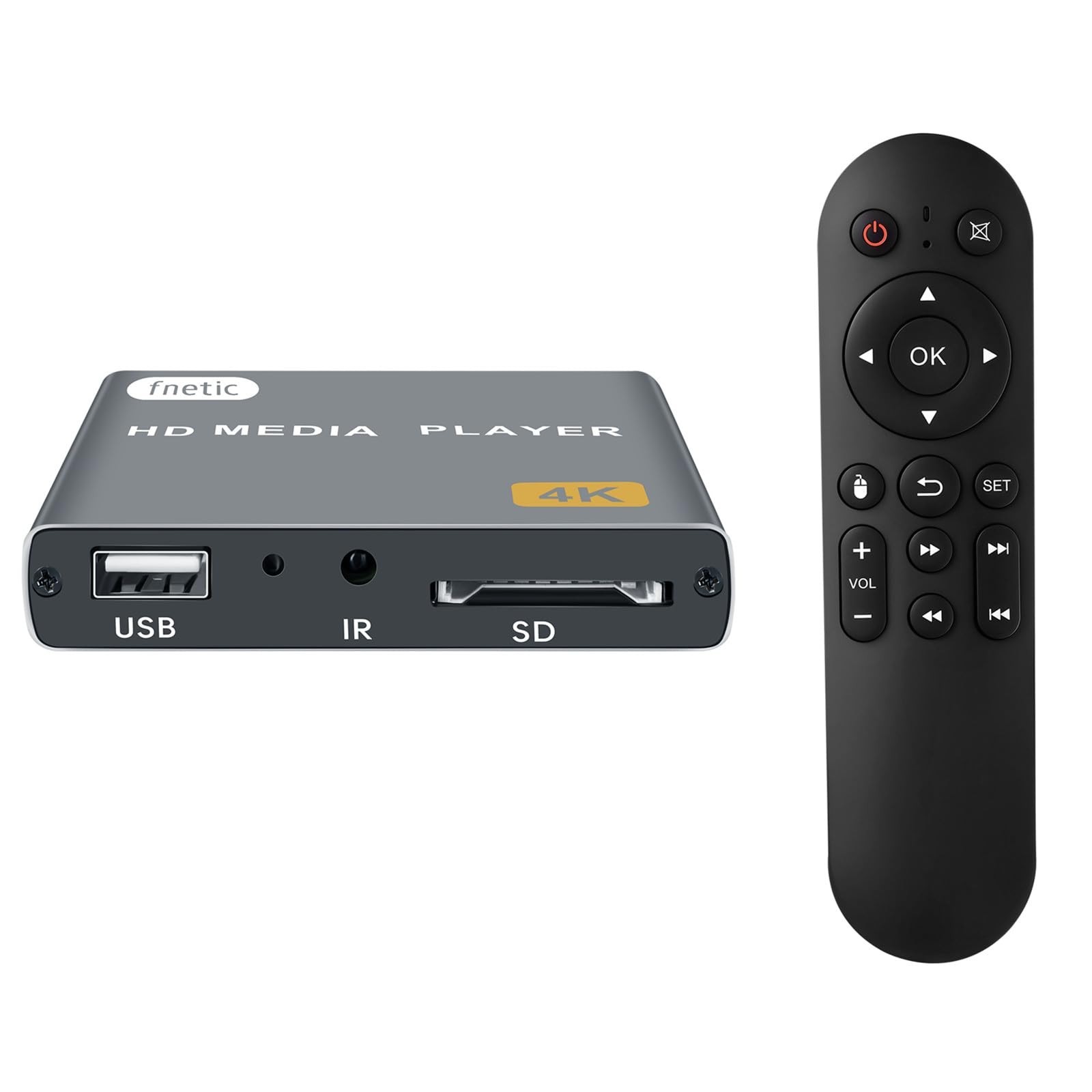 4K Digital Media Player – HDMI/AV Output, USB/SD Card, H.265, Auto Playback, Gre