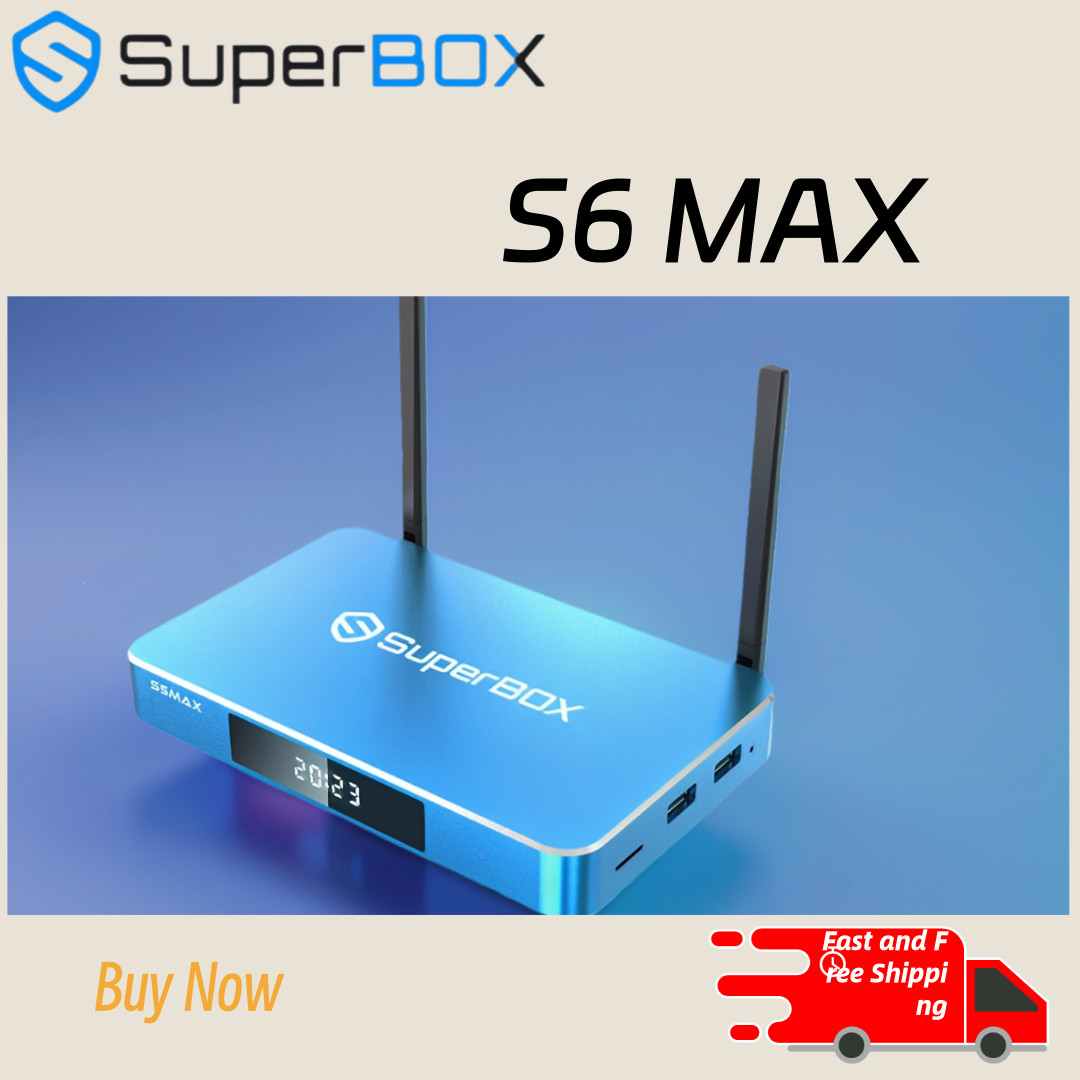 SuperBox S6 Max BLUE TV Streaming Box U-HD all featured content No annual fee