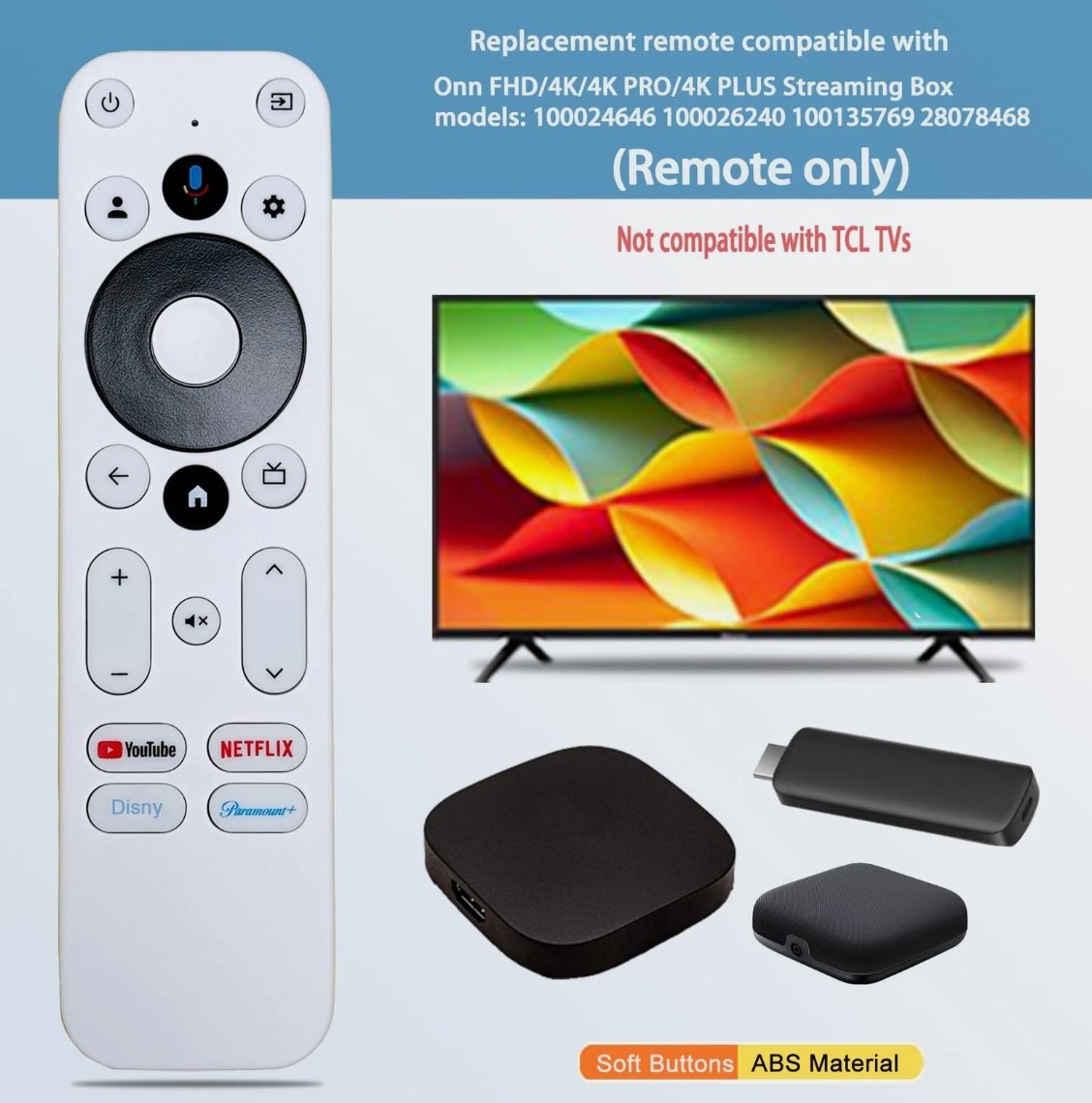 Onn TV Remote Control for Android TV Controller Replacement 1st Gen 100026240