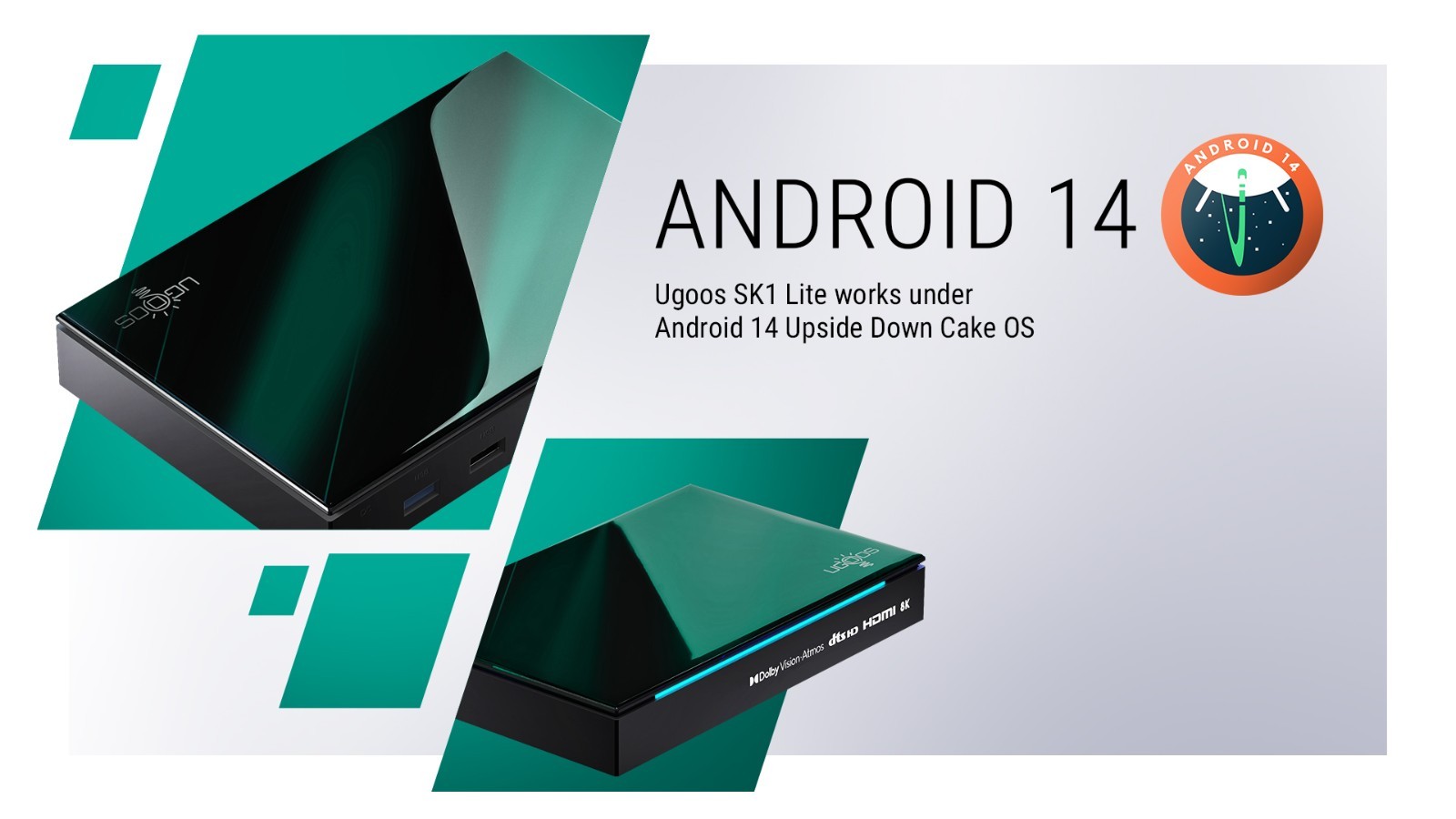 UGOOS SK1 Lite 8K UHD TV Box Android 14 S928X-K 4G 64G WiFi6 1000M AV1 HDR Box