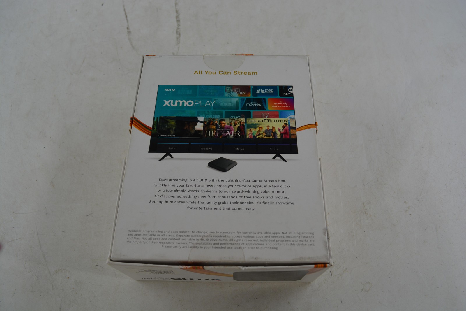 Xumo Stream Box XiOne-SC 4K Streaming Media Player HDR WiFi HDMI Black Remote