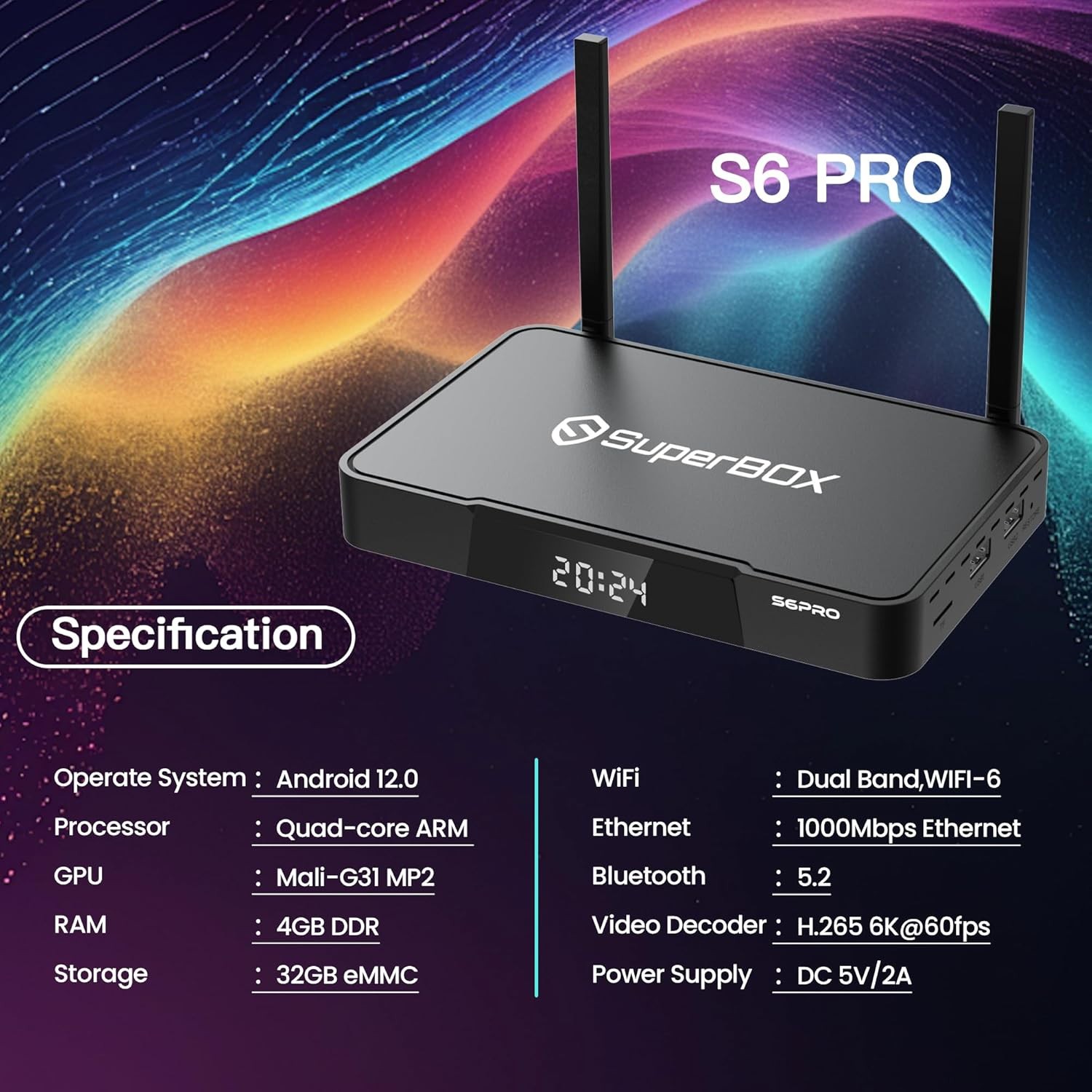 Black SuperBox S6 Pro – New Factory Sealed – Latest 2025 Model Fast Shipping USA