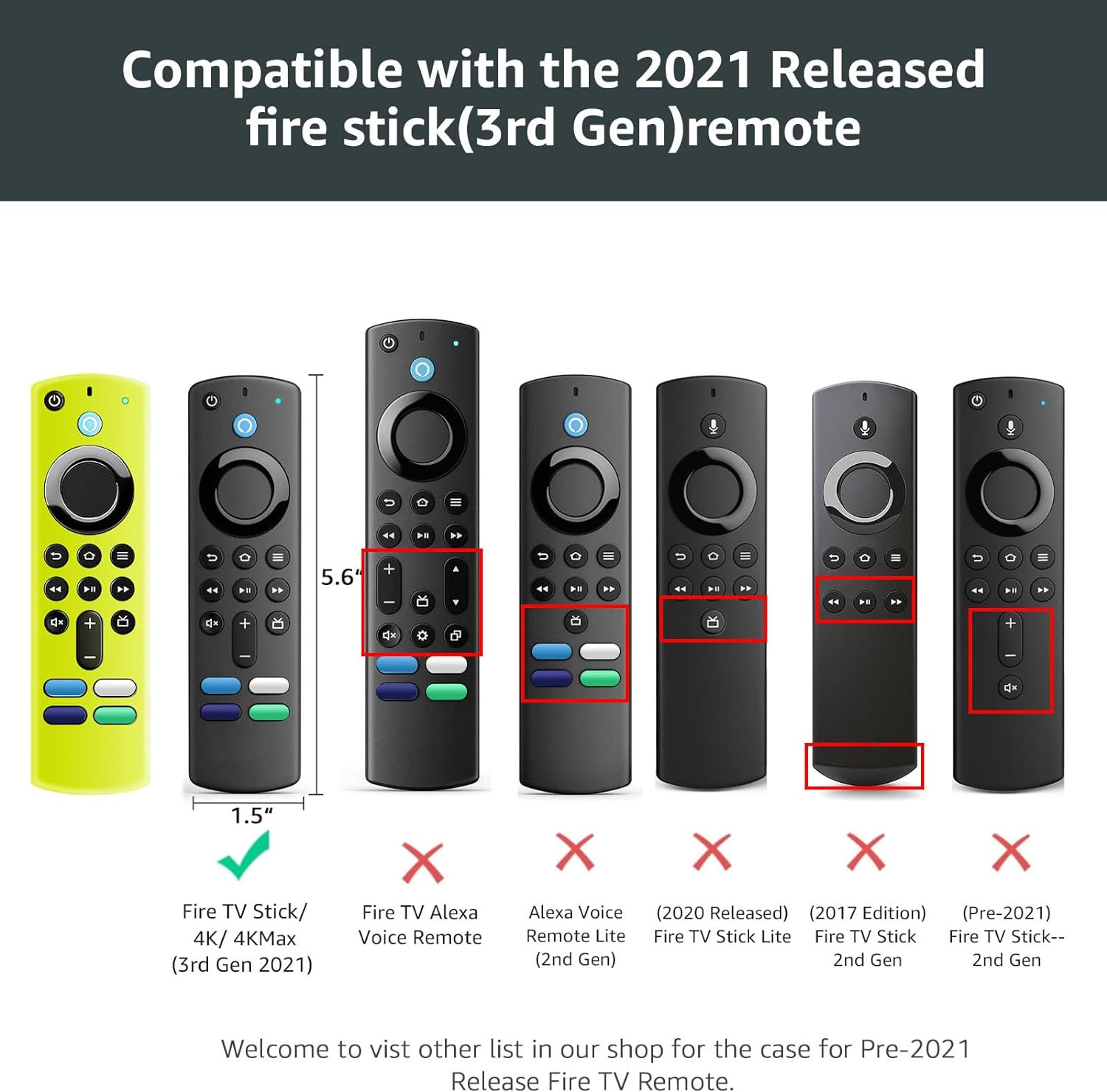 (2 Pack) Fire Stick Remote Cover 3Rd Gen with Alexa Voice 4K/4K Max Glow