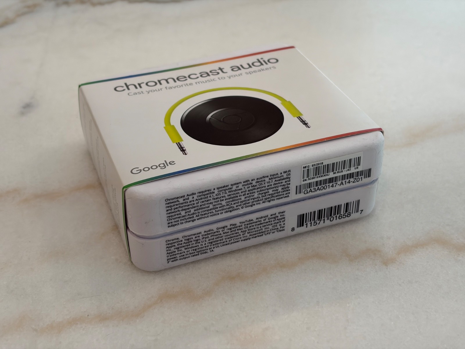 Google Chromecast Audio Media Streamer RUX-J42 – NEW
