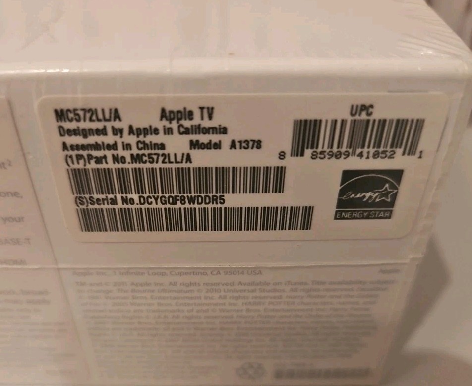 New Sealed Apple TV 2nd Gen Digital Media Streamer A1378 MC572LL/A -2011