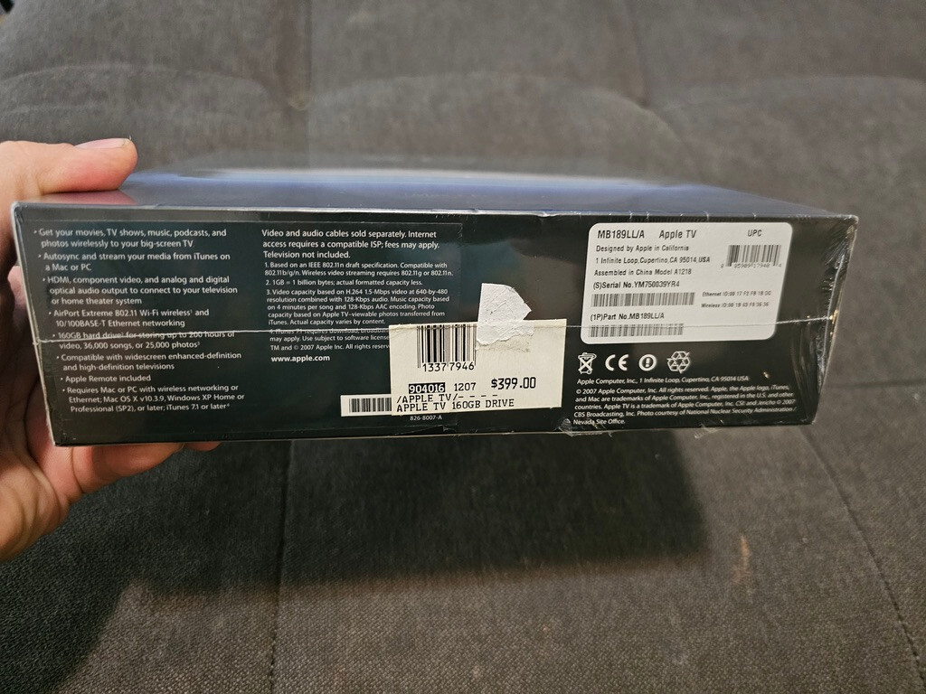 RARE MAC + PC Apple TV (1st Generation) 160GB Media Streamer. A1218. NEW SEALED.