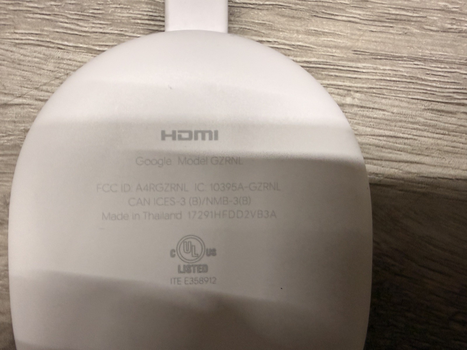 Google Chromecast 4K GZRNL Media Streamer White – With Remote / Main Unit