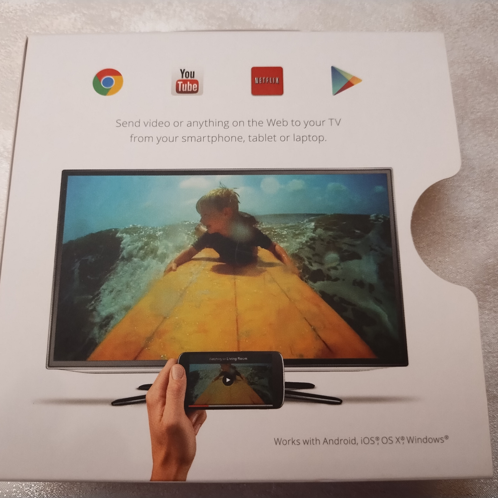 Google Chromecast Streaming HDMI Media Player H2G2-42 1st Gen complete in box