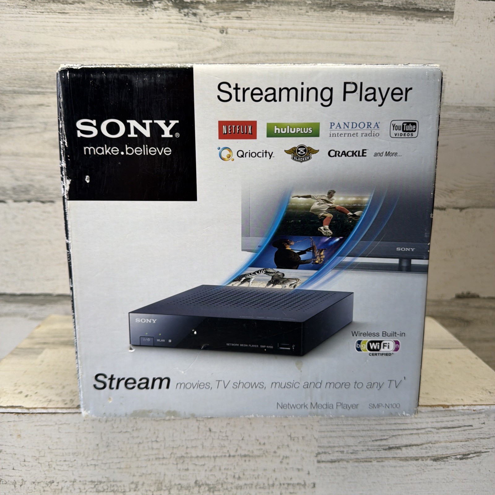 Sony SMP-N100 Network Media Player Wi-Fi With Remote and cables OPEN BOX