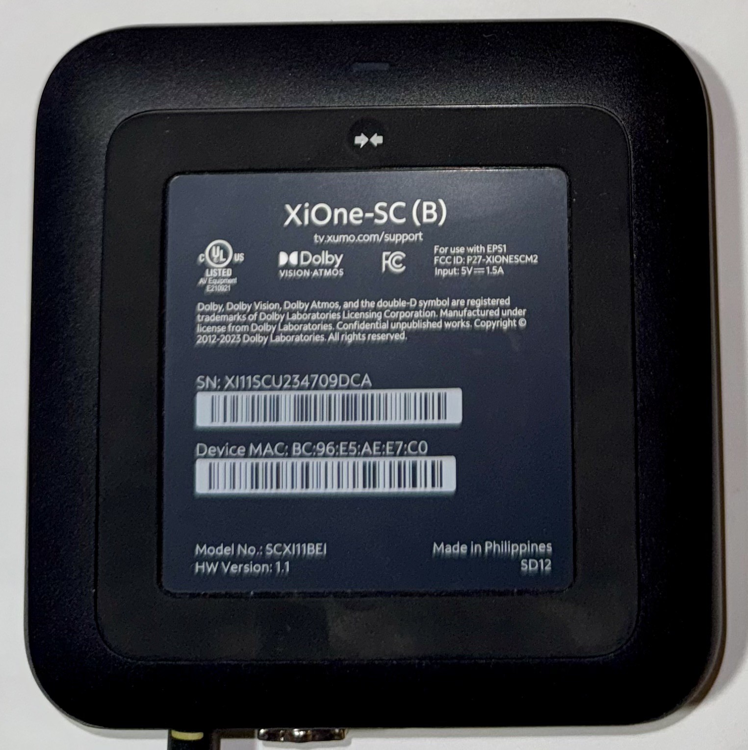 Xumo SCXI11BEI XiOne-SC(B) Stream Box With Power Cord