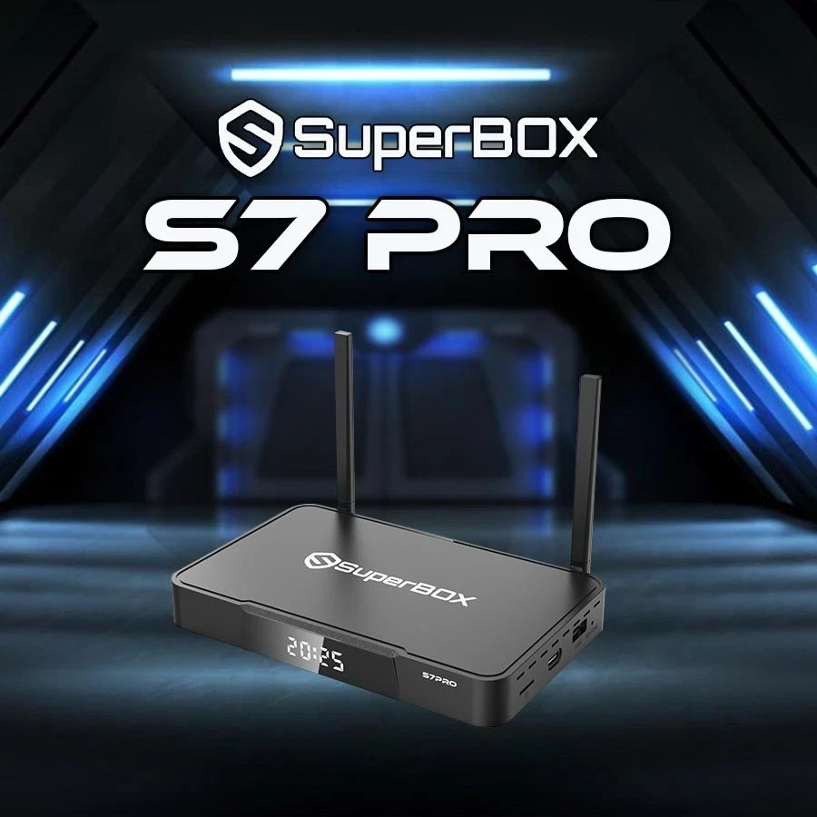 Latest SuperBOX S7 PRO + Backlit Keyboard – 6K UHD Android 12, 7 day Time Shift