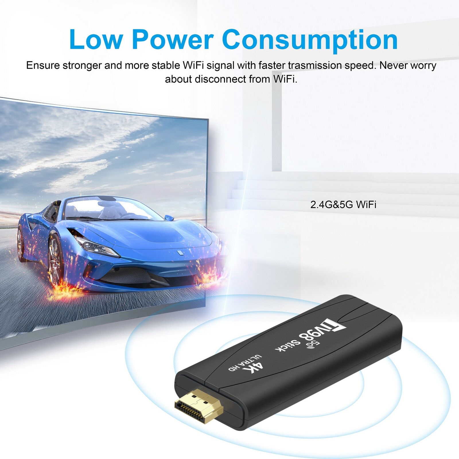 4K HD Android TV Stick: Quad Core Power, 4GB RAM, 32GB ROM, Dual-Band WiFi