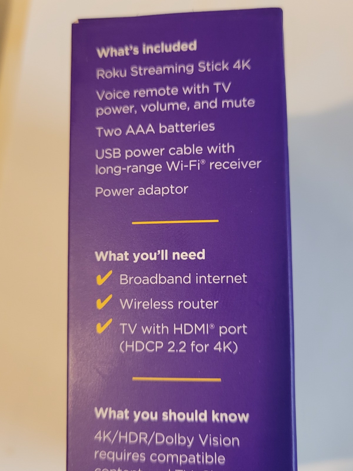 New Roku Streaming Stick 4K/HDR/Dolby Vision Streaming Device with Remote