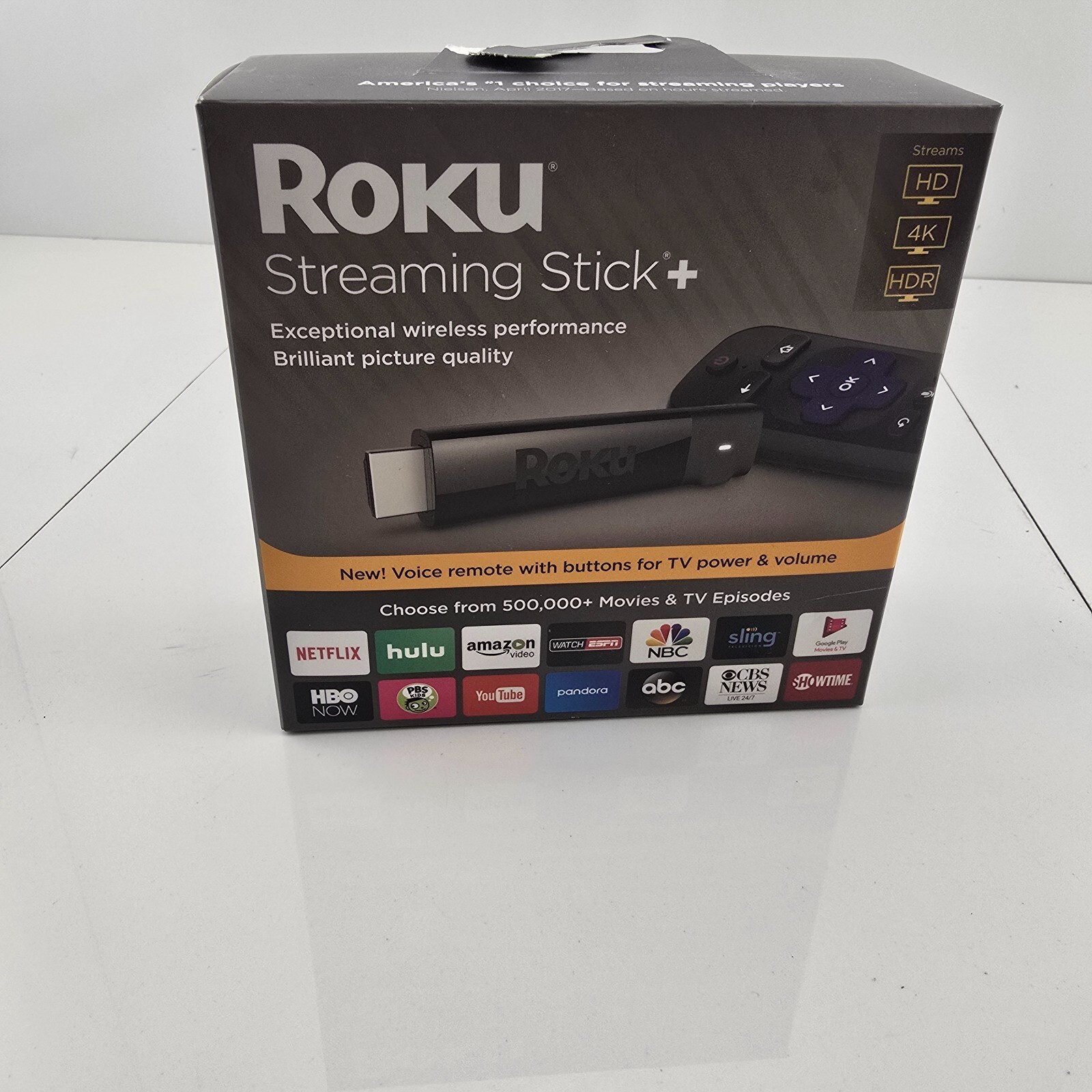 Roku Streaming Stick Plus (3810R) 4K Streaming Media Player with Voice Remote