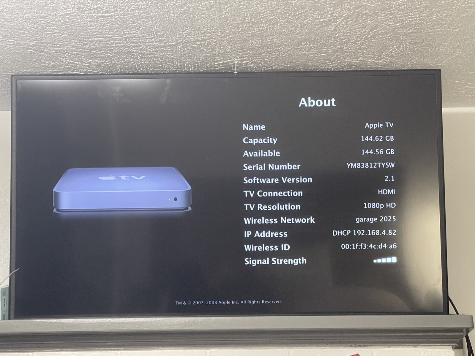 Apple TV (1st Generation) A1218 160GB with Original Apple Remote A1156 – Vintage