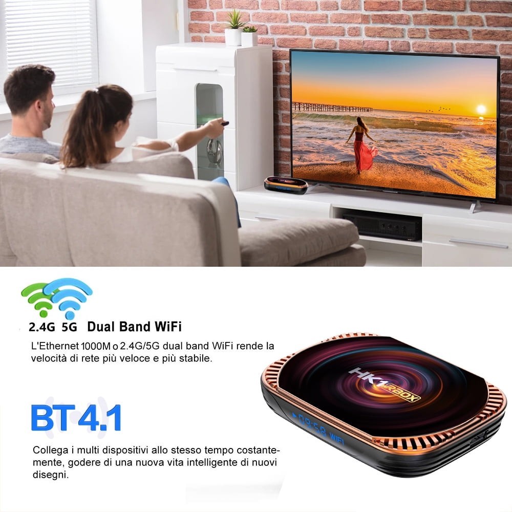 HK1 RBOX X4S TV BOX S905X4 Android 11.0 4GB/64GB 8k 5G WIFI Media Player